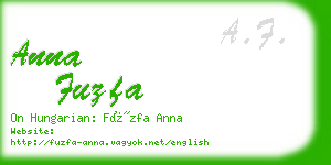 anna fuzfa business card